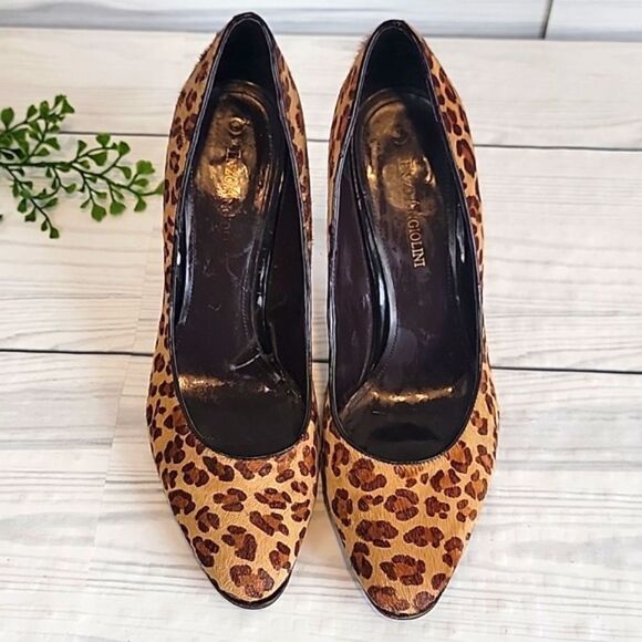 Enzio Angiolini Leopard Print Heeled Pumps Womens Size 8.5 - Picture 2 of 11